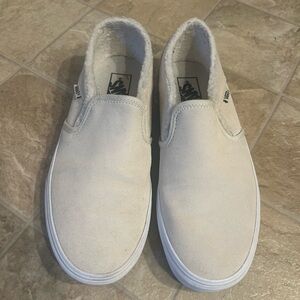 Vans Cream Slip-On Shoes